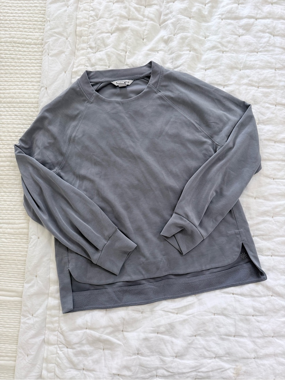 Athleta Coster Luxe Recovery Sweatshirt Slate Grey M